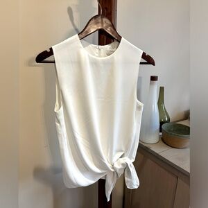 Aritzia Babaton Hopkins White Asymmetrical Tie Waist Sleeveless Tank Top Small